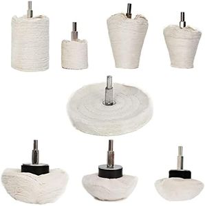 Buffing Wheel for Drill,8 pcs Buffing Pad Polishing Wheel Kits,Wheel Shaped Polishing Tool for Metal Aluminum,Stainless Steel,Chrome,Jewelry,Wood,Car,Ceramic,Glass,etc