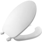 BEMIS 75 000 Commercial Open Front Toilet Seat with Cover, ROUND, Plastic, White