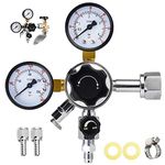 MRbrew CGA-320 Keg Regulator, Quick Disconnect CO2 Kegerator Regulator with Pressure Adjustment Knob, Beer Regulator with Safety Manual Pressure Relief Valve, with 2 Swivel Nut & 1/4’’ & 5/16’’ Barb