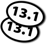 13.1 Half Marathon Sticker Oval, Running Stickers, 5.5x3.5 Inches, 2 Pack, Sticker for Car, Window, Bumper, 13.1 Half Marathon Gifts, Car Decals, Made in USA