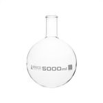 EISCO Florence Boiling Flask, 5000ml - Round Bottom, Narrow Neck, Beaded Rim - Borosilicate Glass