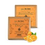 Nat Habit Exfoliating Orange & Healing Turmeric - Oats Butter Bath Soap With Ayurvedic Cold Processed For Tan Removal - 125g of Each (Combo Pack of 2)