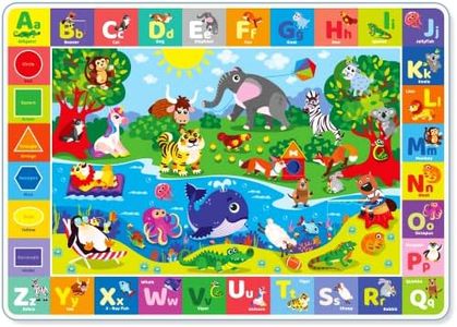 QUOKKA Baby Play Mat for Floor Plush ABC Playmat for Toddlers and Infants - Large Padded Non-Slip Nursery Rug for Babies Crawling and Playing - Foldable Care Mat for Playroom