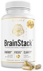 BrainStack – Focus Supplement for Women – Clean Energy, Mental Clarity & Calm Alertness – Lion's Mane, Alpha-GPC, L-Theanine – No Crash, No Jitters – 90 Capsules (30 Day Supply)