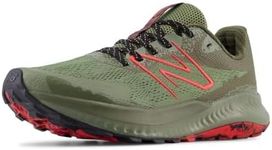 New Balance Men's DynaSoft Nitrel V5 Trail Running Shoe, Dark Olivine/Dark Camo/Neo Flame, 9 UK Wide