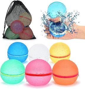 98K Reusable Water Balloons Self Sealing Easy Quick Fill, Splash Water Balls Summer Fun Outdoor Toys for Kids Ages 3+, Water Games for Boys Girls Outside Play, Backyard Swimming Pool Party (6 PCS)