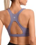 RUNNING GIRL Sports Bras for Women High Support,Moulded Cup Racerback High Impact Workout Crop Tops for Women Large Bust(WX2997 Purple S)