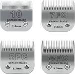 BESTBOMG Replacement Blades for Dog Grooming, Pack of 4, Compatible with the Heiniger/Moser Max45/Andis/Oster A5 Dog Clippers, Size 1.5 mm - 9.5 mm, Cutting Length (10+7FC+5FC+4FC)