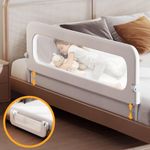 Baby Bed Guard Rail for Toddler - 59in Adjustable Heights, Swing Down Bedrail, Extra Tall Child Safety Side Railing Guards for Kids - Toddler Bed Rail for Queen, King, Twin, and Bunk Size Beds - Full