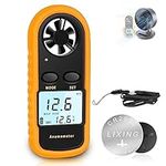 NICE-POWER Handheld Anemometer, Digital Wind Speed Meter Air Flow Velocity Tester for Measuring Wind Speed Temperature and Wind Chill, Portable Wind Gauge for HAVC Drone Sailing Fishing(LCD Backlight)