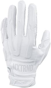 Nxtrnd G3 Padded Football Gloves, Sticky Padded Receiver Gloves, Lineman Gloves (White, X-Large)