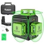 Huepar 3D Green Laser Level 3x360 Cross Line Self-Leveling Green Beam Three-Plane Leveling and Alignment Laser Tool, Li-ion Battery with Type-C Charging Port & Hard Carry Case Included (B03CG)