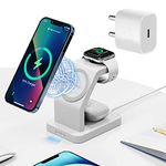 eller santé Combo 3in1 23W Magnetic MagSafe Wireless Charger with 20W Fast Charger Adapter for iPhone 16/16 Plus/16 Pro/16 Pro Max, iPhone 15/15 Plus/15 Pro/15 Pro Max, iPhone 14/13/12 Series- WH