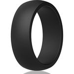 ThunderFit Mens Silicone Rings Wedding Bands, Classic & Striped Style 8.7 mm Wide 2.5mm Thick - 1/4/7 Variety Multipack