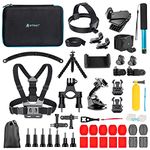 Artman Action Camera Accessories Kit 60-In-1 for GoPro Hero 13 12 11 10 9 Insta360 X4 X3 X2 GO3S DJI OSMO Action 5 4 3 SJCAM DBPOWER AKASO VicTsing APEMAN WiMiUS QUMOX Lightdow Campark Sony Sports DV