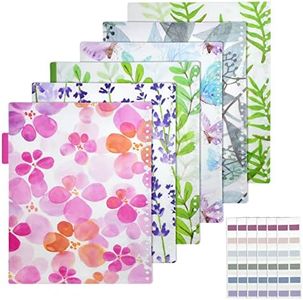 DECARETA A4 Index Binder Divider,Dividers Paper Sheet with 30 Rings,12pcs Plastic Index Dividers with 6 Patterns,Adjustable Contents Table Divider for Office School