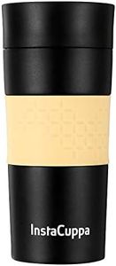 InstaCuppa Vacuum Insulated Travel Mug, Stainless Steel Double Walled Thermos for Hot or Cold Coffee, (350 ML, Black)