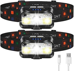 LHKNL Headlamp Rechargeable, 1200 Lumen Super Bright Motion Sensor Head Lamp Flashlight,2-Pack Waterproof LED Headlight with White Red Light,8 Modes Head Lights for Camping Cycling Running Fishing