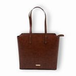 The Gusto Beyond+ Croco - Premium Vegan Leather Tote Bag for Women, Big Size | Stylish Handbag for women with Zip Closure | Fit for Office Bag, College, Travel Use | Handcrafted in India (Tan)