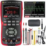 2 in 1 Handheld Oscilloscope Multimeter, 10MHz Bandwidth 48MSa/s High Sampling Professional Oscilloscope, 9999 Counts Digital Multimeter, Auto-Calibration Function, DC/AC Voltage/Current Test