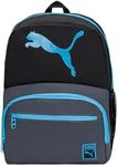 PUMA KIDS' LOGO BACKPACK, Black/Blue, Youth Size