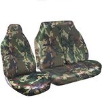 rhinos autostyling FOR FORD TRANSIT MK5 MK6 MK7 MK8 - Heavy Duty Van Seat Covers Single Drivers And Double Passengers Seat Covers - 2 + 1 - Green Camouflage Military