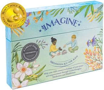 Imagine Meditation Kit for Kids - Award-Winning Mindfulness kit of XL Cards with Calming Guided Meditations for Empowerment, Focus and Relaxation. Great for Parents, Teachers and Therapists.