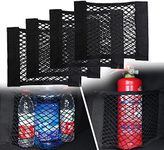 Black Magic Adhesive Mesh Cargo Net Elastic String Net Mesh Net Pouch, Car Back Rear Trunk Seat Mesh Net for Car/Truck/Trunk(4 Pcak) -30 X 25cm