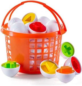 PREXTEX Easter Eggs Educational Puzzle in a Basket (12 Eggs) | Baby Easter Basket | Gifts Surprise Fidget Toys Pack Brand | Mini Toys for Girls, Boys, Kids | Boy&Girl Toys | Toddler Toys