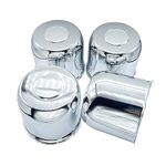 AYZH 4 Pack 4.90 Inch Center Caps Push Through for Trailer Truck RV Wheels Rims 4.90" Center Bore Chrome Steel