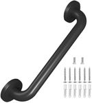 16 Inch Metal Industrial Stairs Grab Wall Handrail Staircase Steps Indoor Exterior Outdoor Deck Hand Rail Safety Grab Bar (Matte Black) Handle for Stairs Bars Wall Elderly Grab Frame Pipe