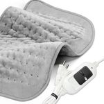 ADDMAX Electric Heating Belt for Pain Relief - Orthopaedic Electric Heating Pad Lower Back Pain & Menstrual Period Cramps | Large Size | Heat Therapy Waist Wrap for Pain Relief of Back,Neck,Shoulder,Lumbar (Light Grey)