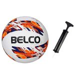 BELCO SPORTS Red Cyclone Rubber Moulded Football - High-Durability with Precision Control, and Optimal Performance for Professional Training (Size 5)