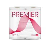 Premier 3 Ply Quick Absorbent Toilet Tissue Papers Rolls 300 Pulls, 4 Rolls, (1200 Pulls, 3600 Sheets)