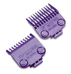 Andis 01900, Professional Attachment Combs – Comprised of Strong Magnets, Works on Nano Silver Technology, Deep Long-Lasting Sharp Teeth - for Every Age Group - Set of Two, Purple