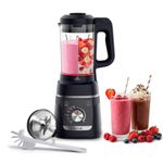 Tefal Blendforce Cook, Soup Maker & Blender, 5 Auto-Programs,1.5L Glass Jug, Removable Blades, Auto-Cleaning Program & Brush, Hot & Cold Kitchen Blender, 1000W, Dark Navy BL5758G0