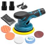 Goyappin Cordless Car Buffer Polisher - 6 Inch Portable Polishing Waxer Machine Kit for Car Detailing, with 1PC 12V 2000mAh Battery, Extra 10 PCS Attachments