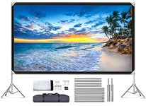 Projector Screen and Stand - Velcolt Portable Video Projection Screen 120 inch, 16:9 4K HD Rear Front Foldable Outdoor Movie Screen with Carry Bag for Indoor Outdoor Home Theater Backyard Camping