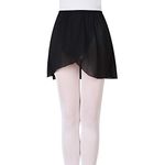 Bezioner Ballet Skirt Pull On Dance Skirts with Elastic Waistband for Girls Women Black M