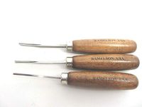 3 Ramelson Bent Veiner Line 60 Degree V Checkering Wood Carving Hand Chisel Tools 3pc Gunsmith