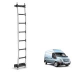 Rhino Rear Door Ladder for Ford Transit Van - Fits 2000-2014 [High Roof]? 8 Anti-Slip Steps ? 120kg Support
