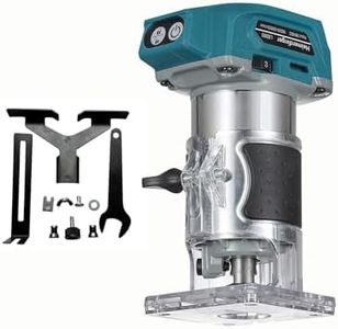 Heimerdinger Cordless Compact Wood Router Tool,Woodworking Trimmer Palm Router Suitable for Makita Battery, 5 Speeds for Wood Trimmer Cutting,Tool Only