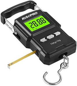 RISEPRO 75Kg / 165Lb Digital Fish Scale with 39 Inch Ruler Electronic Luggage Balance Fishing Postal Hanging Hook Scale