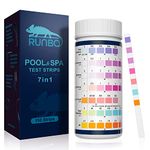 RUNBO 3 in 1 Hot Tub Strips, Swimming and Pool SPA Test Strips kits for Free Chlorine, Bromine, Total Alkalinity and pH. 150 Counts