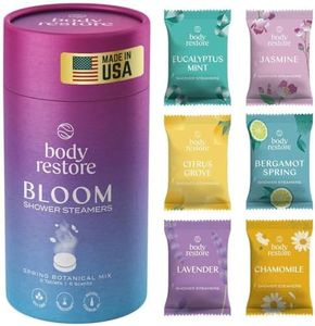 Body Restore Shower Steamers Aromatherapy 6 Pack - Relaxation Birthday Gifts for Women and Men, Stocking Stuffers, Travel Essentials, Stress Relief and Self Care - Bloom