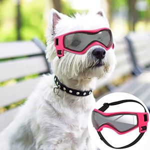 QUMY Dog Goggles UV Protection for Small to Medium Breed, Dog Sunglasses Windproof Anti-Fog Dustproof Snowproof, Puppy Glasses for Outdoor Riding Driving with Comfortable Frame Adjustable Straps