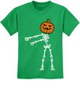 Tstars Skeleton Floss Dance Pumpkin Shirt Halloween Shirts for Kids Boys Girls Medium Green