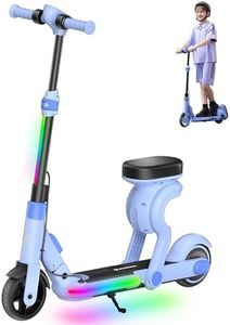 ECOROAD 2-in-1 Kids Electric Scooter EK8,200W Motor & 9 Miles Range,Up to 10 MPH,Dual Brake System,Bluetooth Music & Foldable & Adjustable Height, for Kids Ages 6-12(Blue)