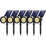 Nekteck 6 Pack Solar Lights,2-in-1 Outdoor Solar Spotlights Powered Adjustable Wall Light Landscape Lighting,Bright and Dark Sensing,Auto On/Off for Yard, Pathway, Walkway, Garden, Driveway