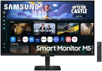 Samsung 32" (80cm) M5 Smart Monitor with Smart TV Experience|FHD 1920 x 1080|Screen Mirroring TV Plus|Speakers|Adaptive Sound|Wi-Fi|HDMI|Bluetooth|LS32FM500EWXXL|Black